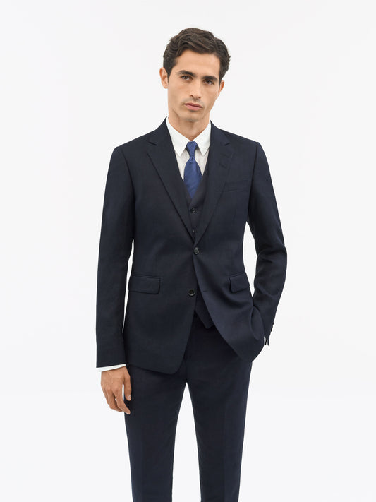 Tiger of Sweden Justin Linen Blazer Dark Blue - Mojo Independent Store