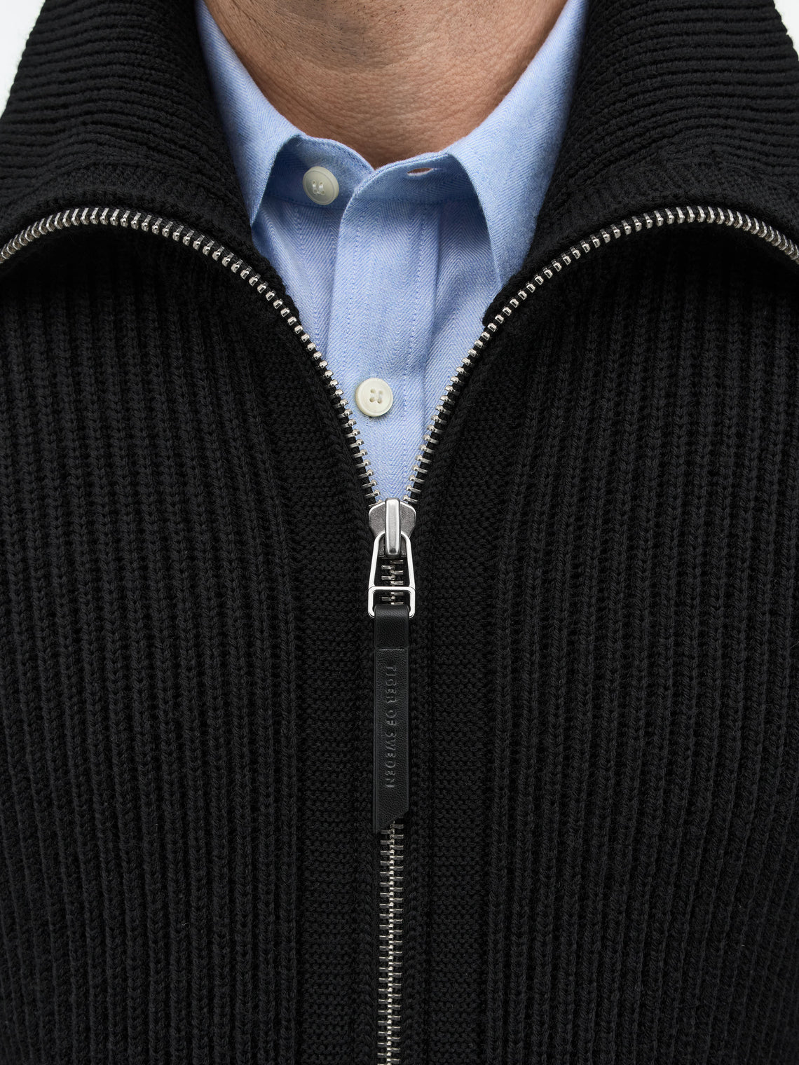 Tiger Of Sweden Niall Zip-Uo Wool Cardigan Black - Mojo Independent Store