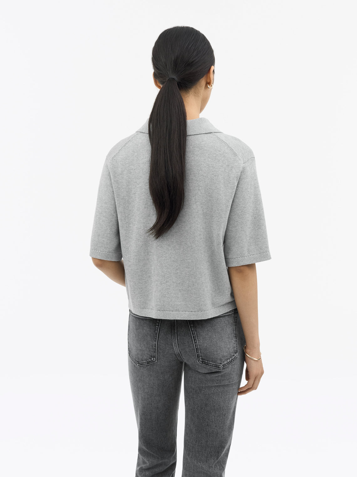 Tiger of Sweden Bonnie Cotton-Cashmere Polo Light Grey - Mojo Independent Store