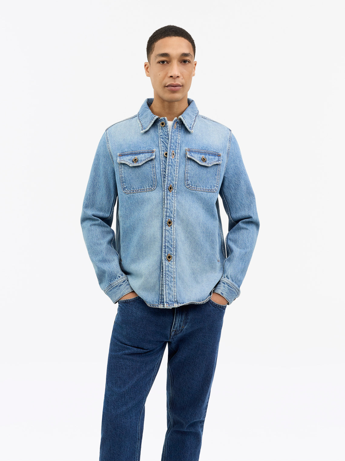 Tiger of Sweden Get Vision Denim Shirt Jacket Light Blue - Mojo Independent Store