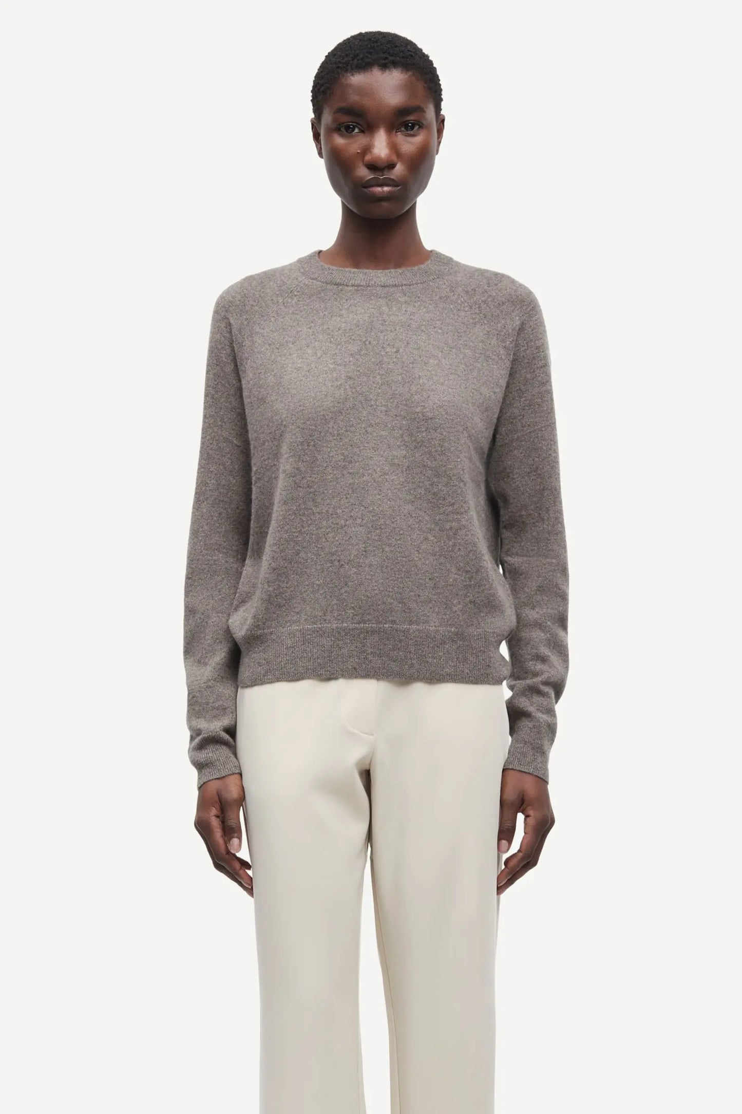 Samsøe Samsøe Boston O-Neck Grey Blue Mel