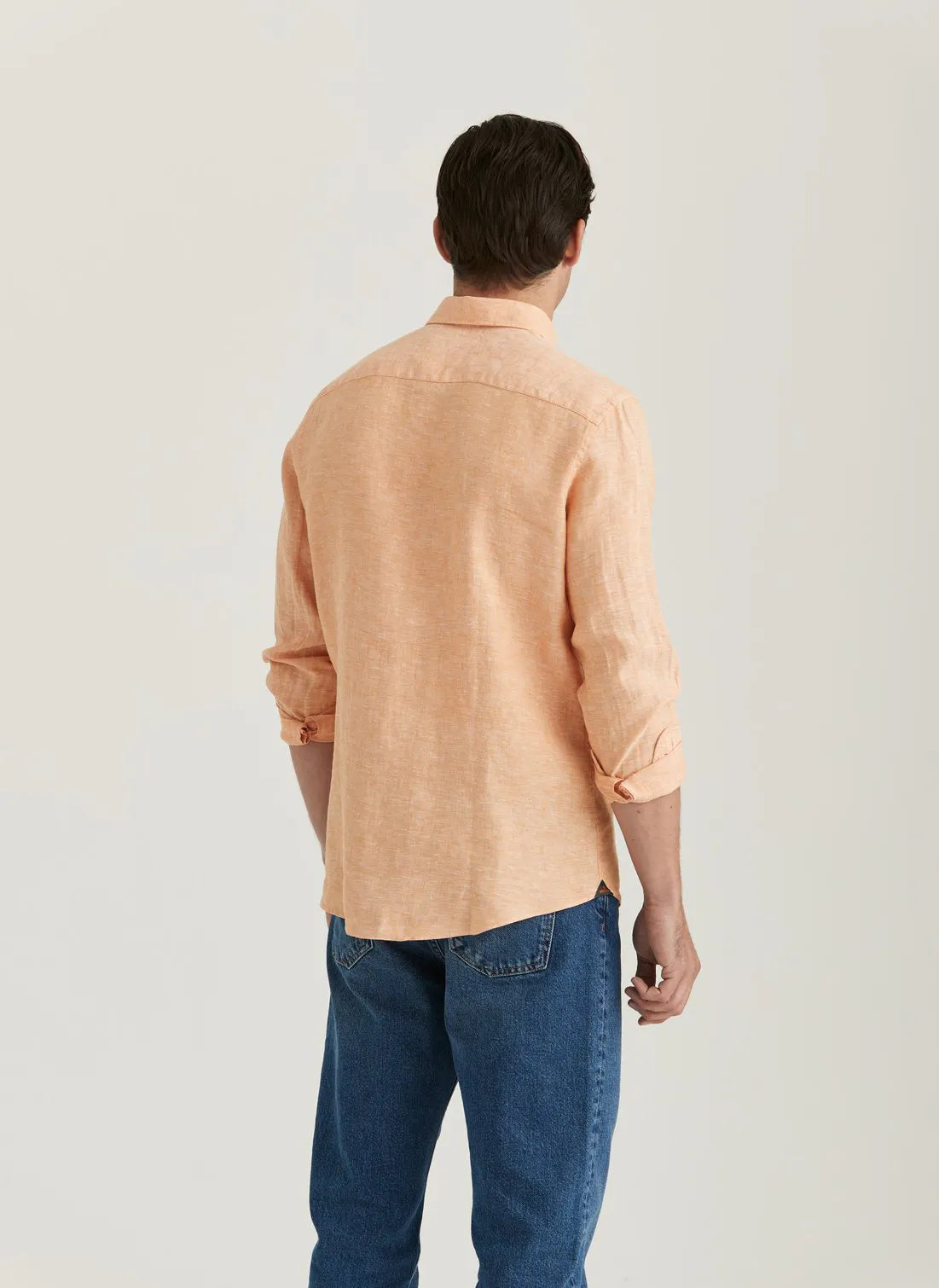 Morris Douglas Linen Shirt Orange