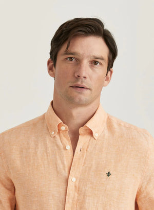 Morris Douglas Linen Shirt Orange