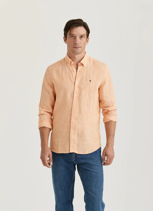 Morris Douglas Linen Shirt Orange