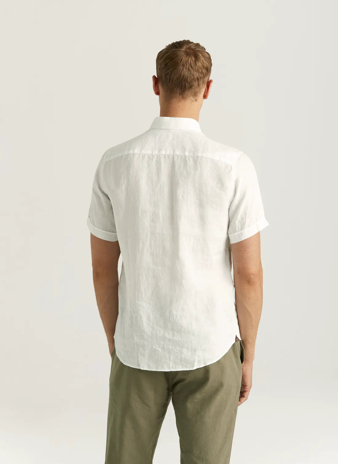 Morris Douglas Linen Shirt SS White