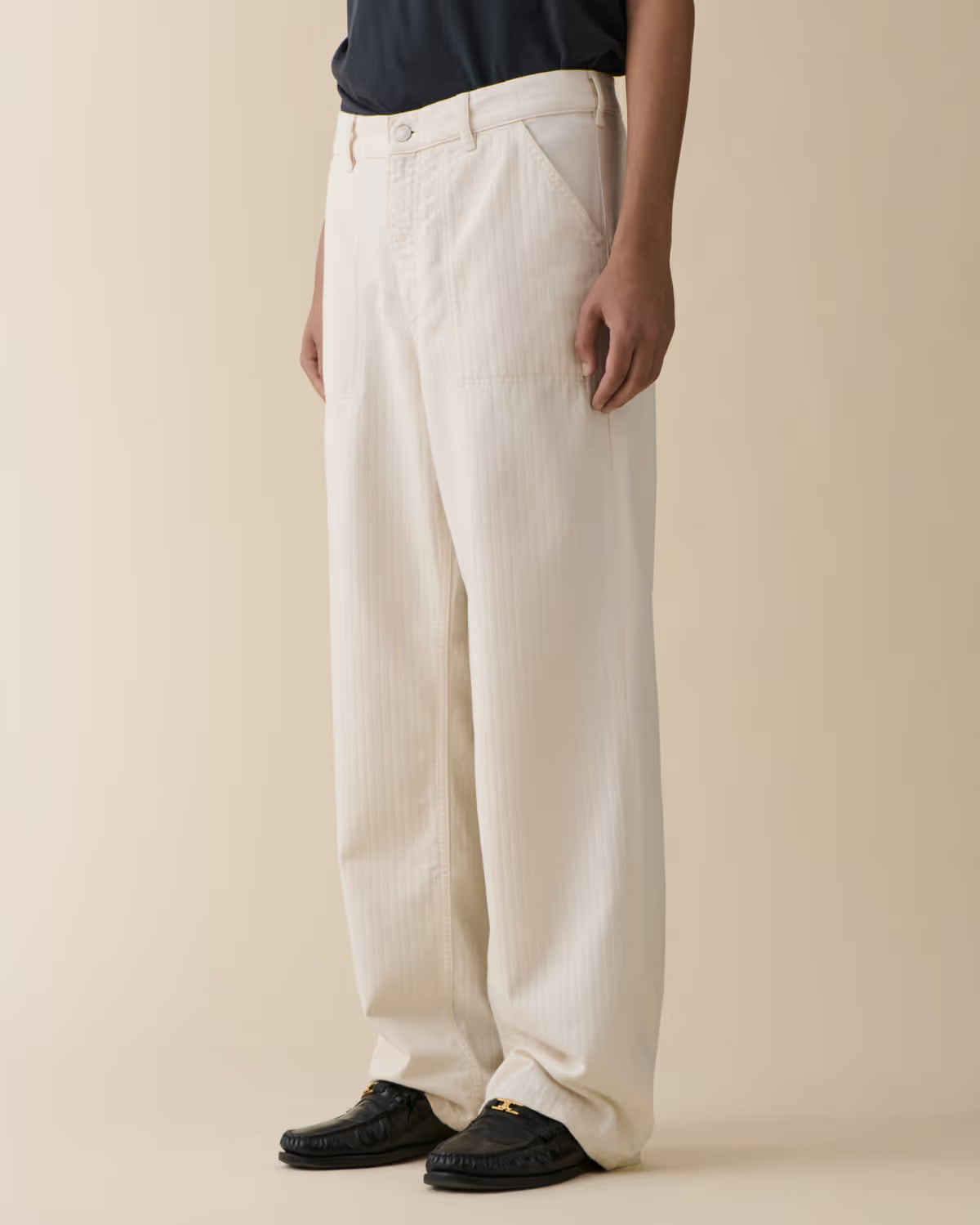 Jeanerica Genua Worker Chino Chevron Ecru - Mojo Independent Store