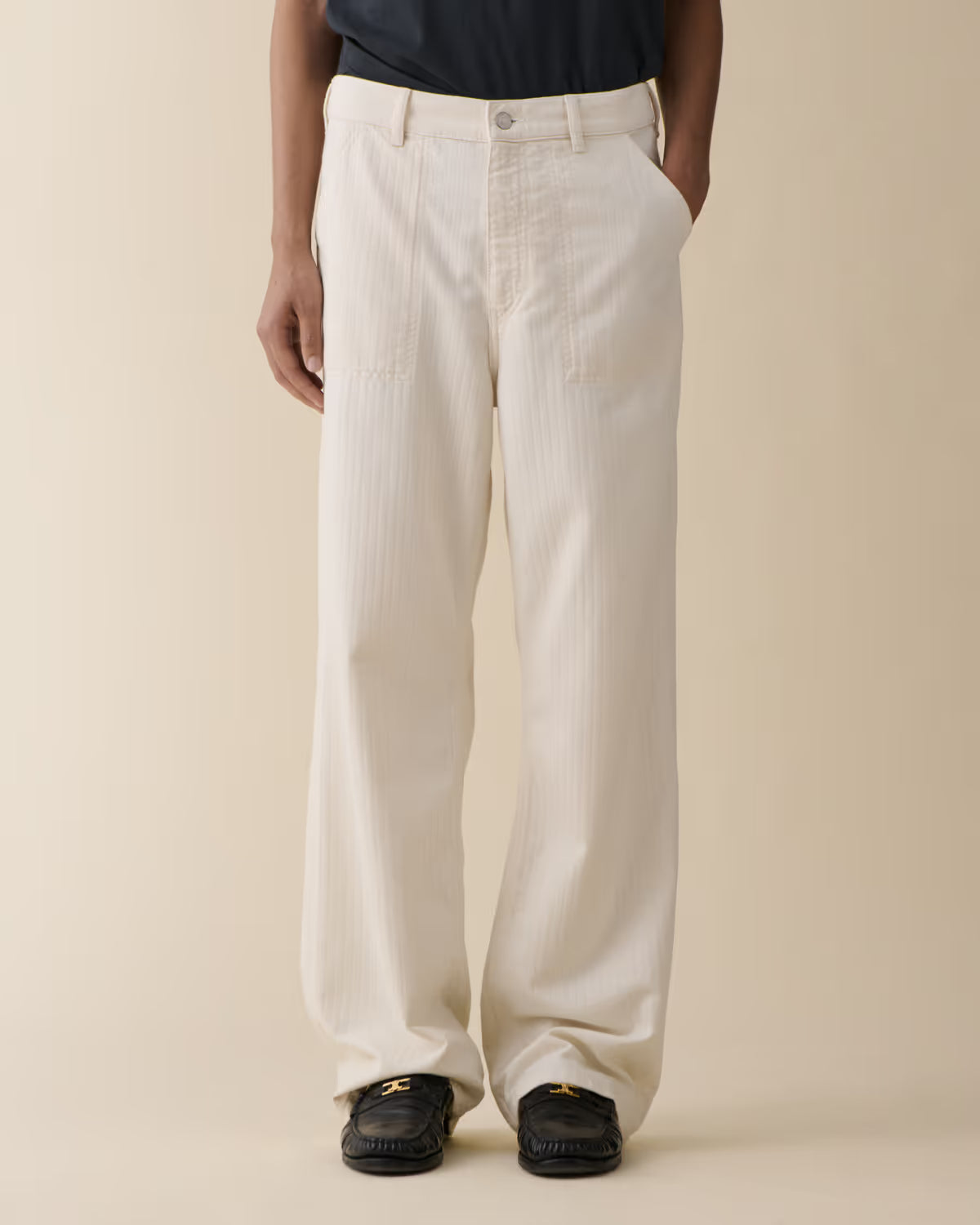 Jeanerica Genua Worker Chino Chevron Ecru - Mojo Independent Store