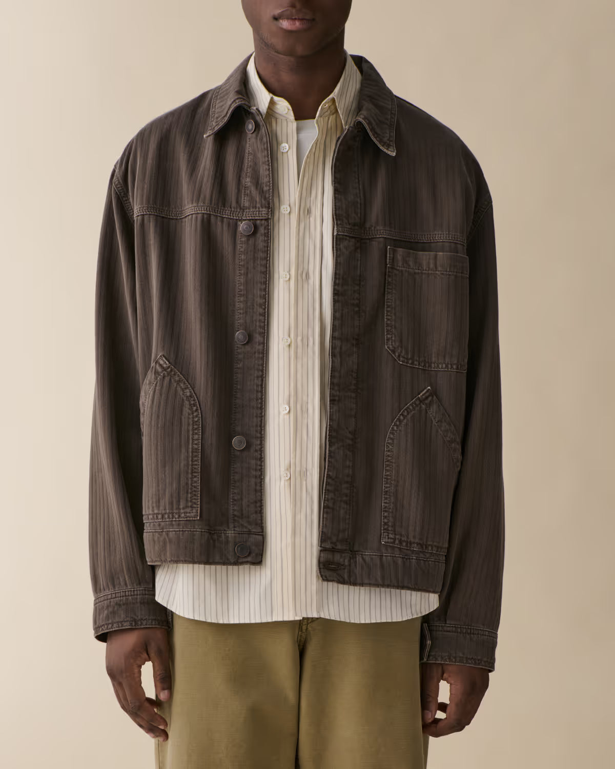 Jeanerica Noa Jacket Chevron Brown - Mojo Independent Store