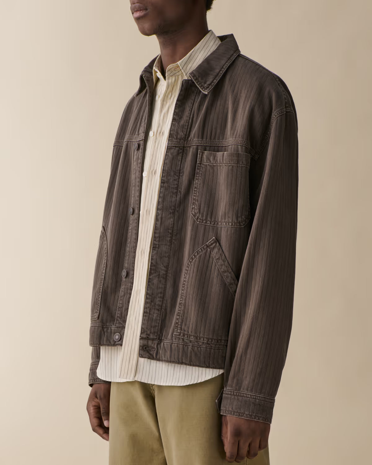Jeanerica Noa Jacket Chevron Brown - Mojo Independent Store