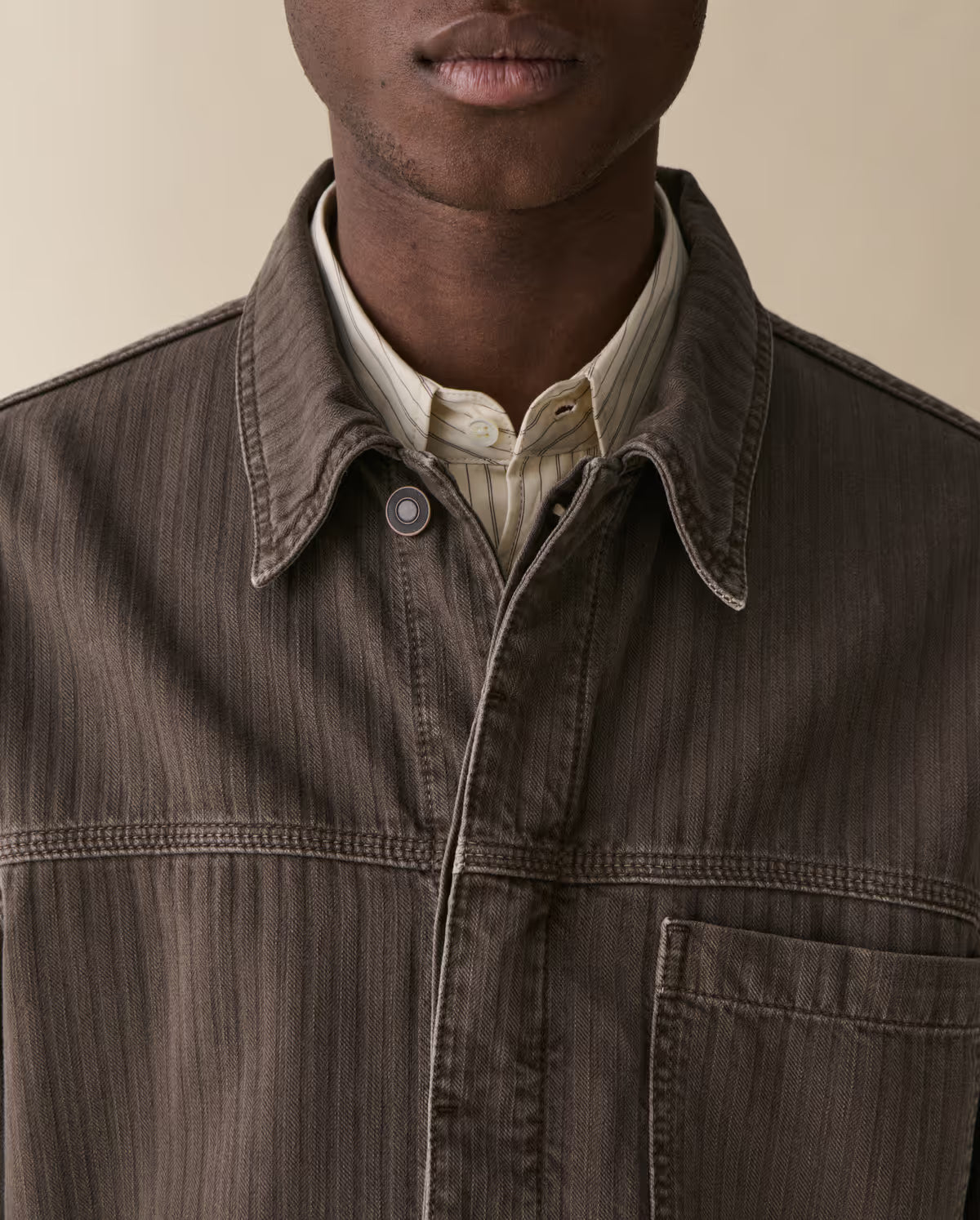 Jeanerica Noa Jacket Chevron Brown - Mojo Independent Store