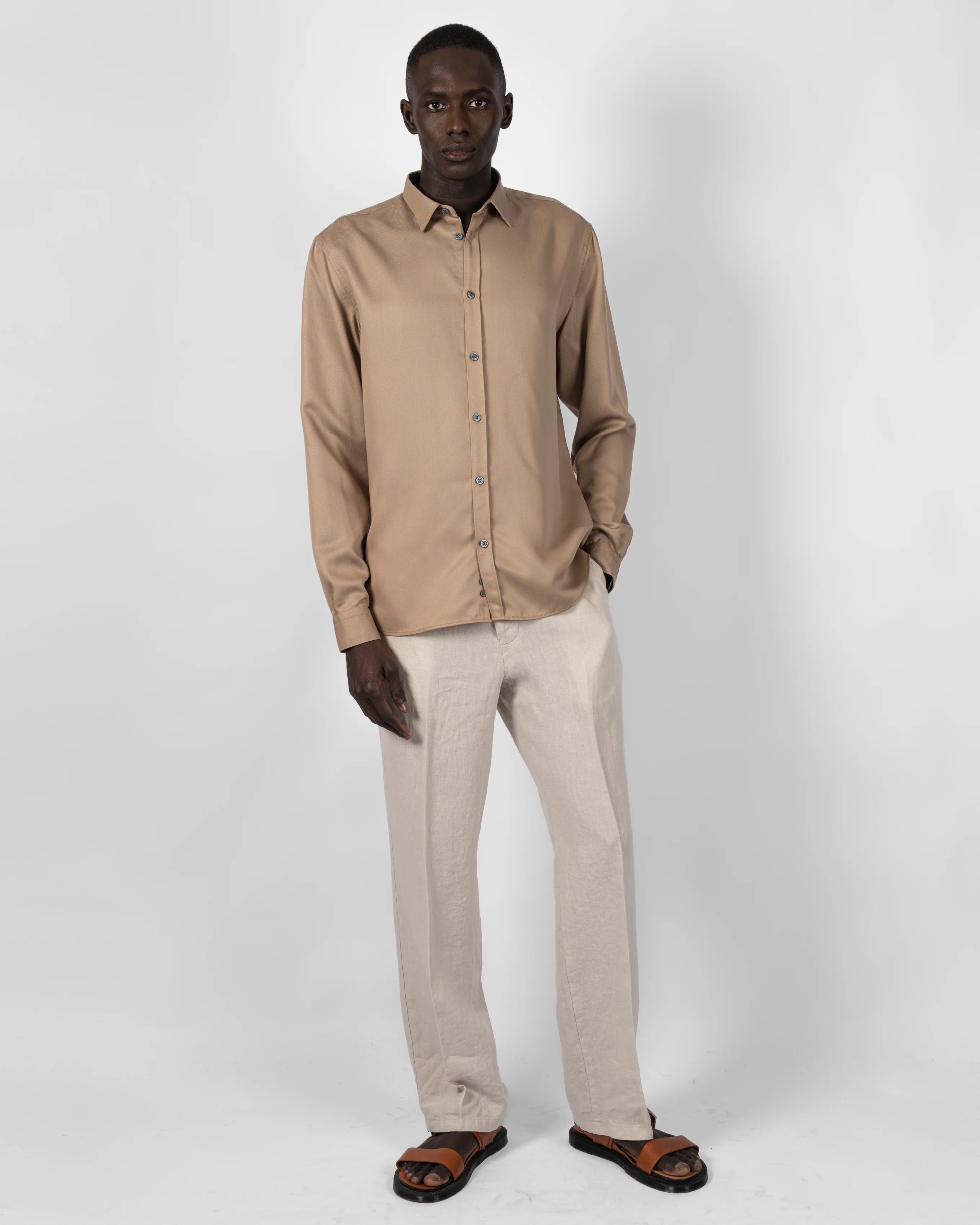 Ljung Wide Trousers Linen Nature