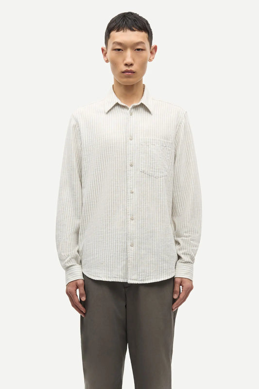 Samsøe Samsøe Liam FP Shirt Grey Stripe - Mojo Independent Store