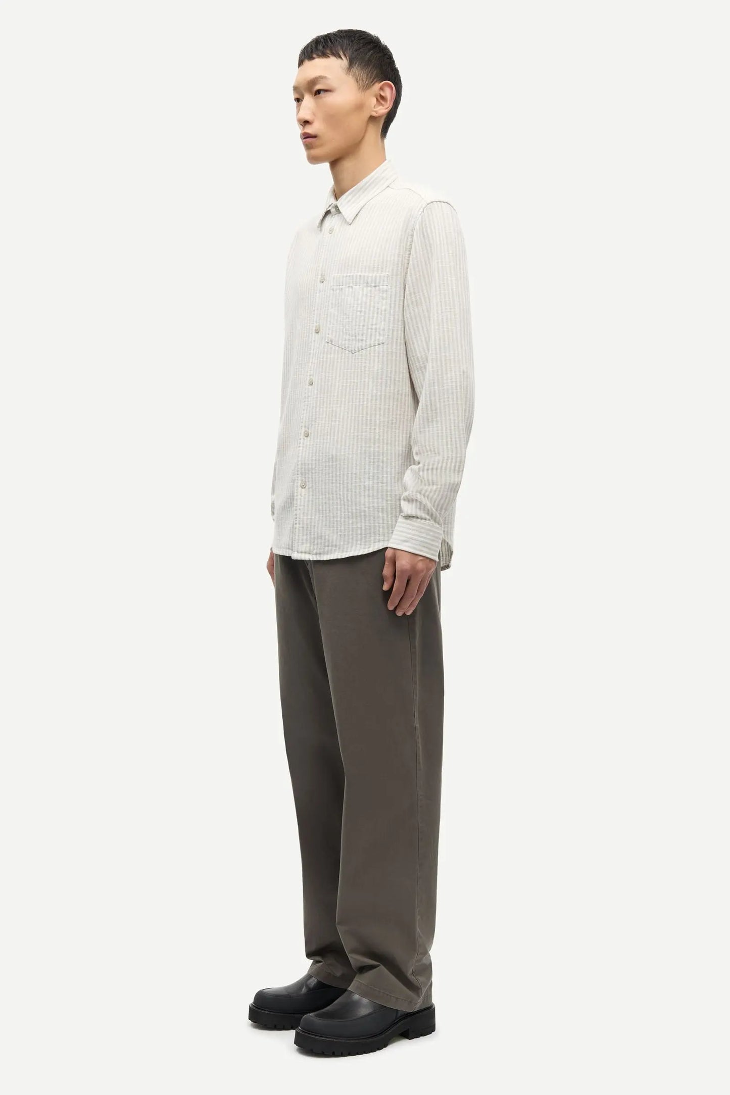 Samsøe Samsøe Liam FP Shirt Grey Stripe - Mojo Independent Store