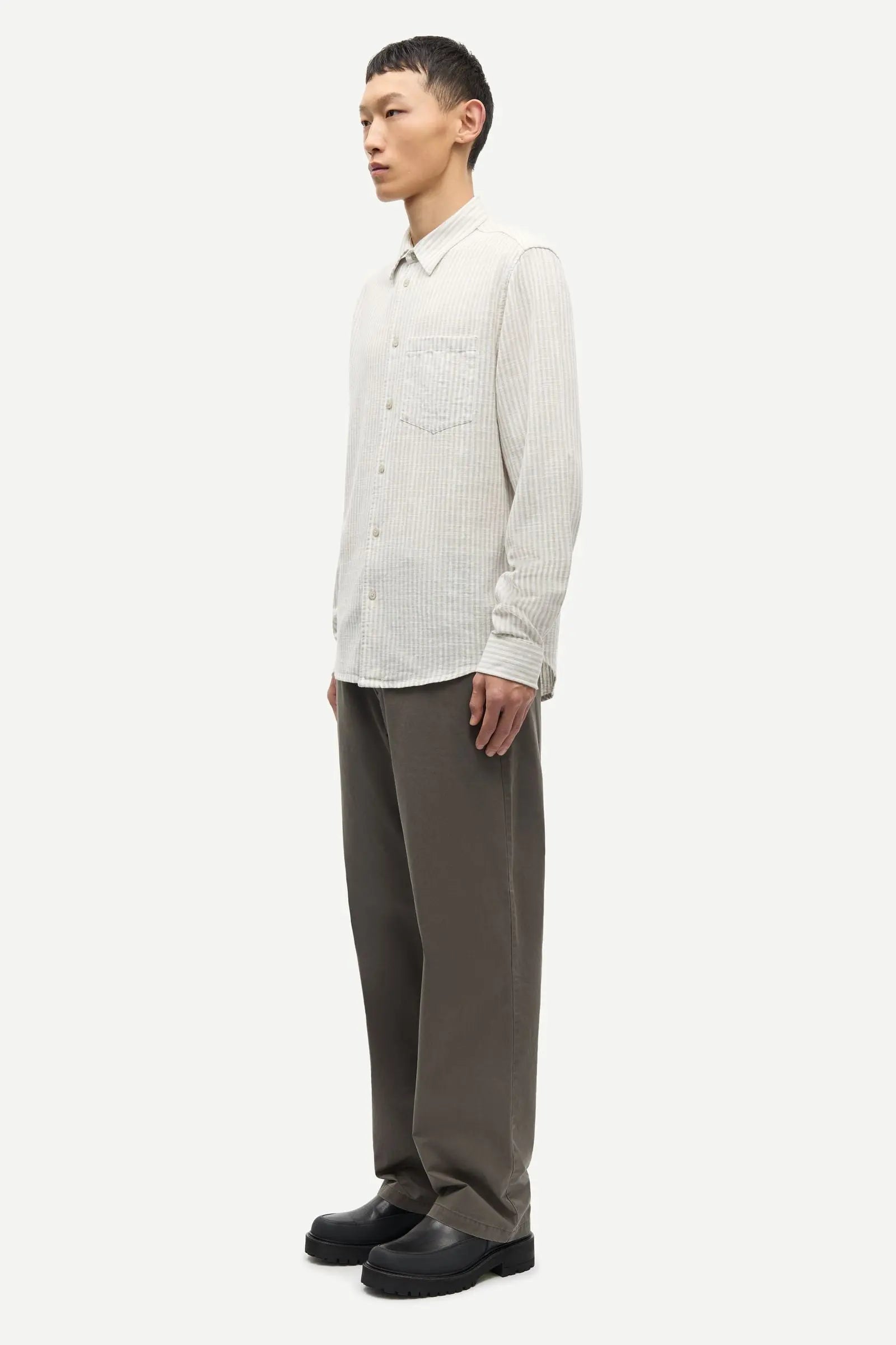 Samsøe Samsøe Liam FP Shirt Grey Stripe - Mojo Independent Store