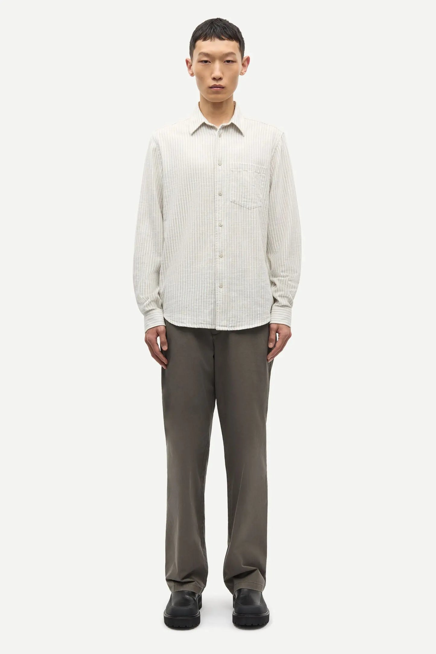 Samsøe Samsøe Liam FP Shirt Grey Stripe - Mojo Independent Store