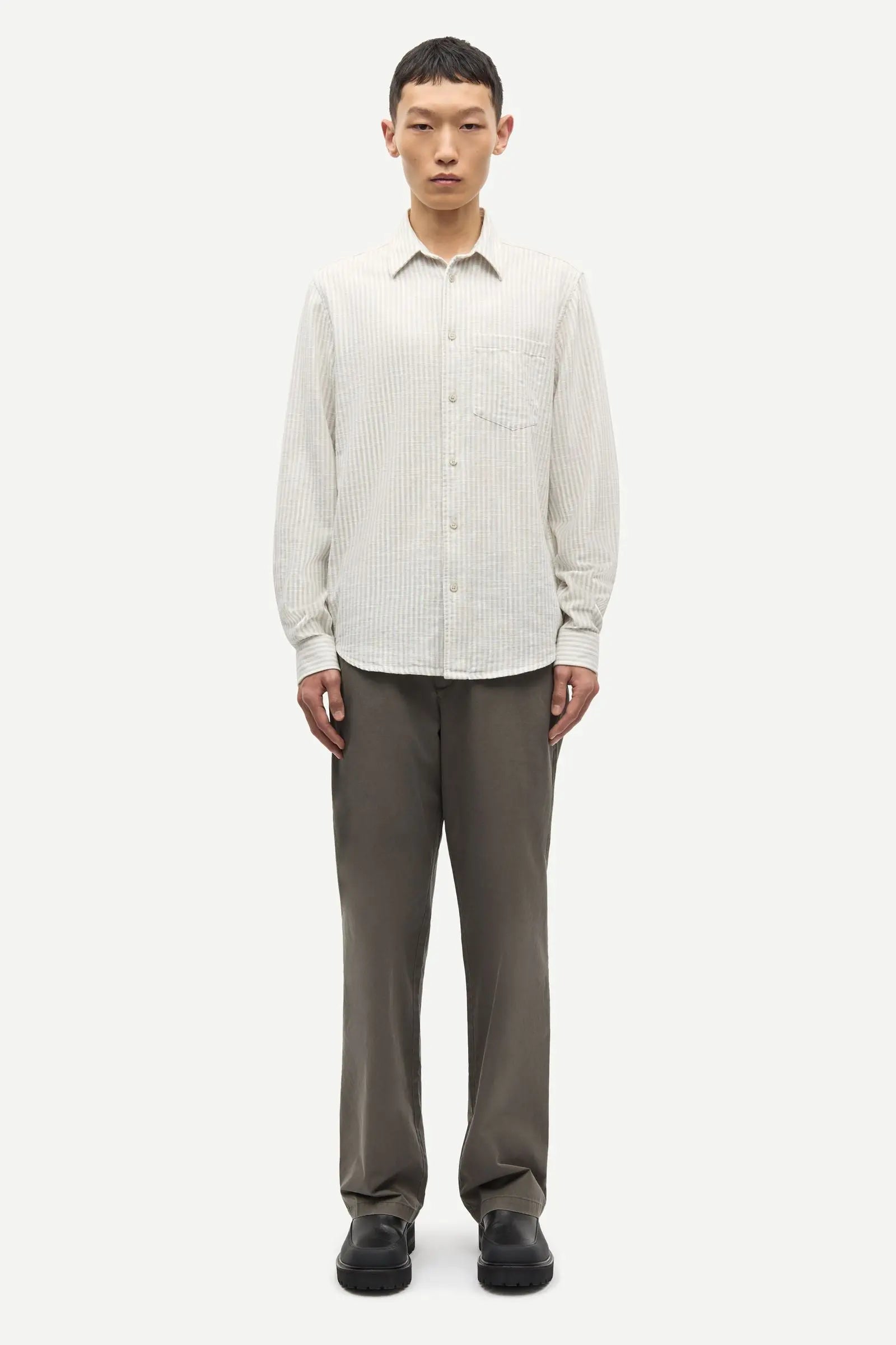 Samsøe Samsøe Liam FP Shirt Grey Stripe - Mojo Independent Store