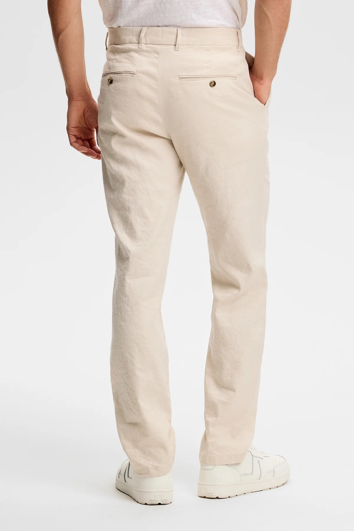 J.Lindeberg Logan Stretch Linen Pants Moonbeam