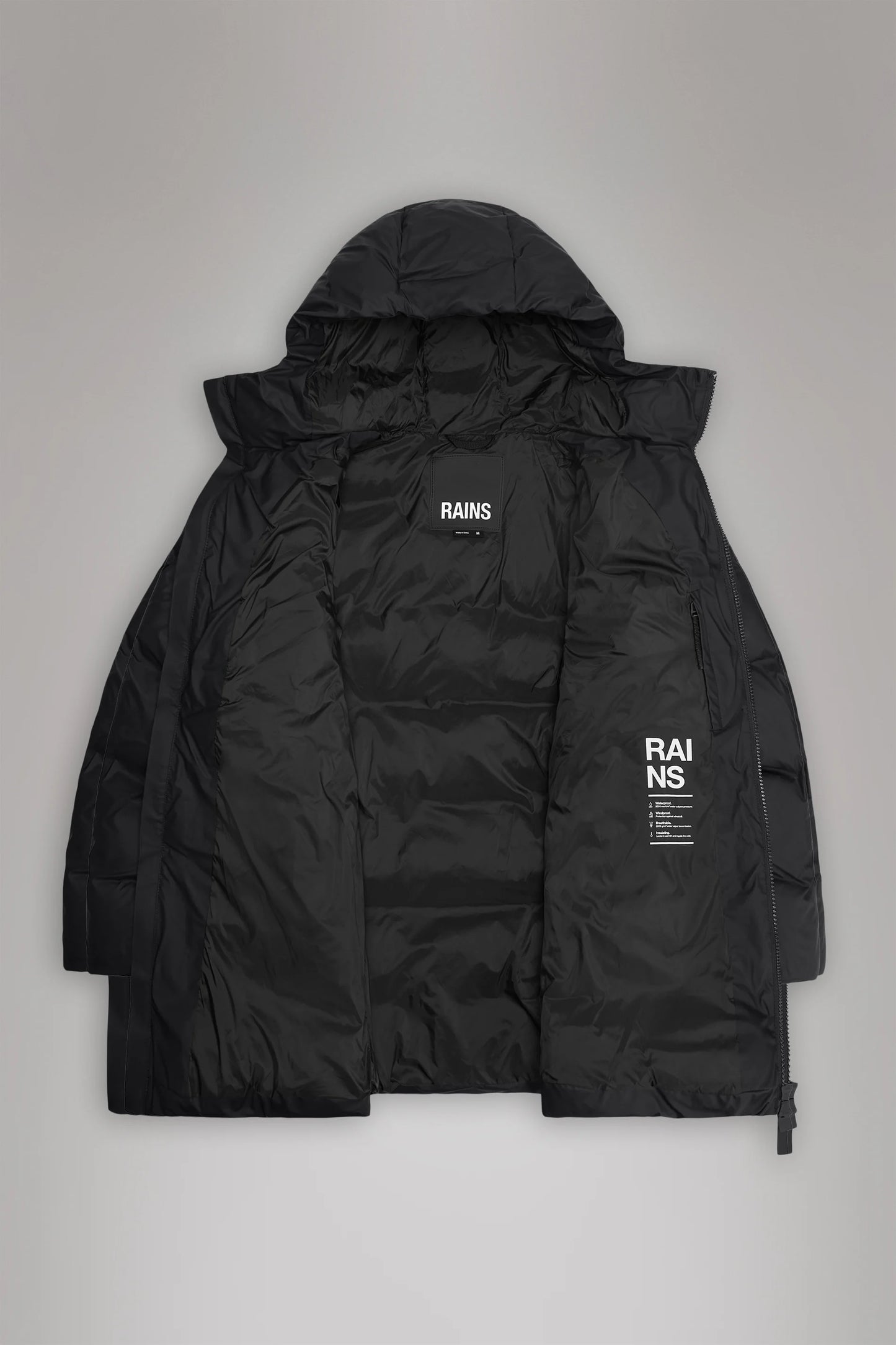 Rains Alta Long Puffer Cargo Jacket W3T4