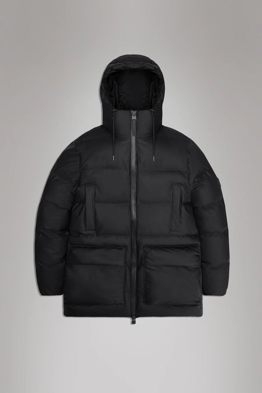 Rains Alta Long Puffer Cargo Jacket W3T4