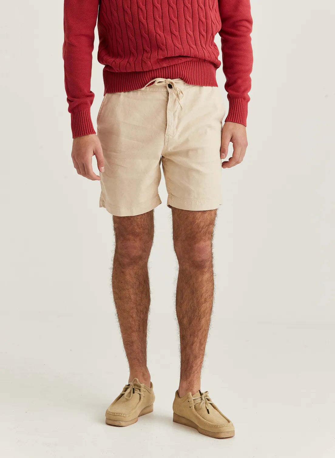 Morris Fenix Linen Shorts Off White
