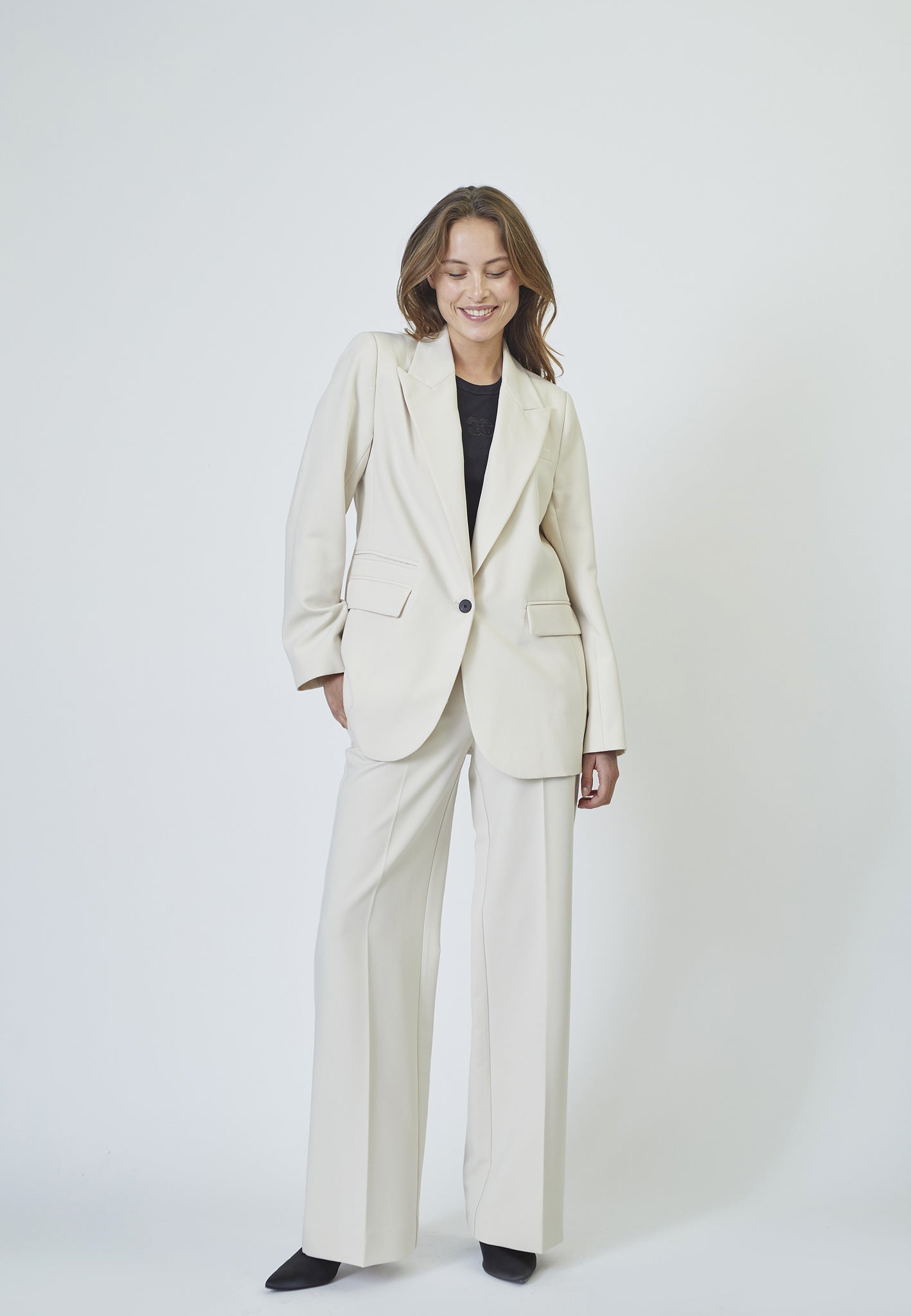 Co'Couture Vola Long Wide Pant Bone - Mojo Independent Store