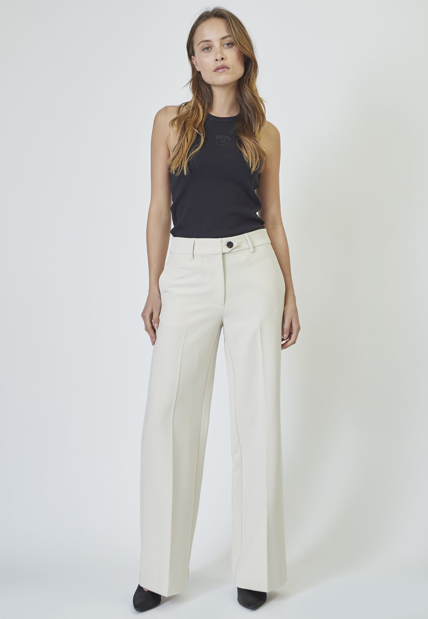 Co'Couture Vola Long Wide Pant Bone - Mojo Independent Store