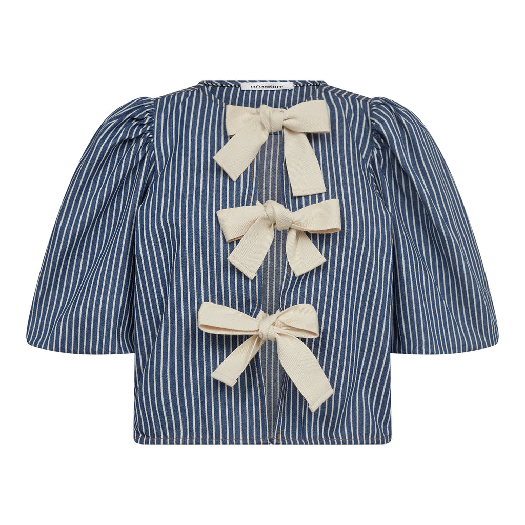 Co'Couture BillyCC Milky Bow Blouse Denim Blue