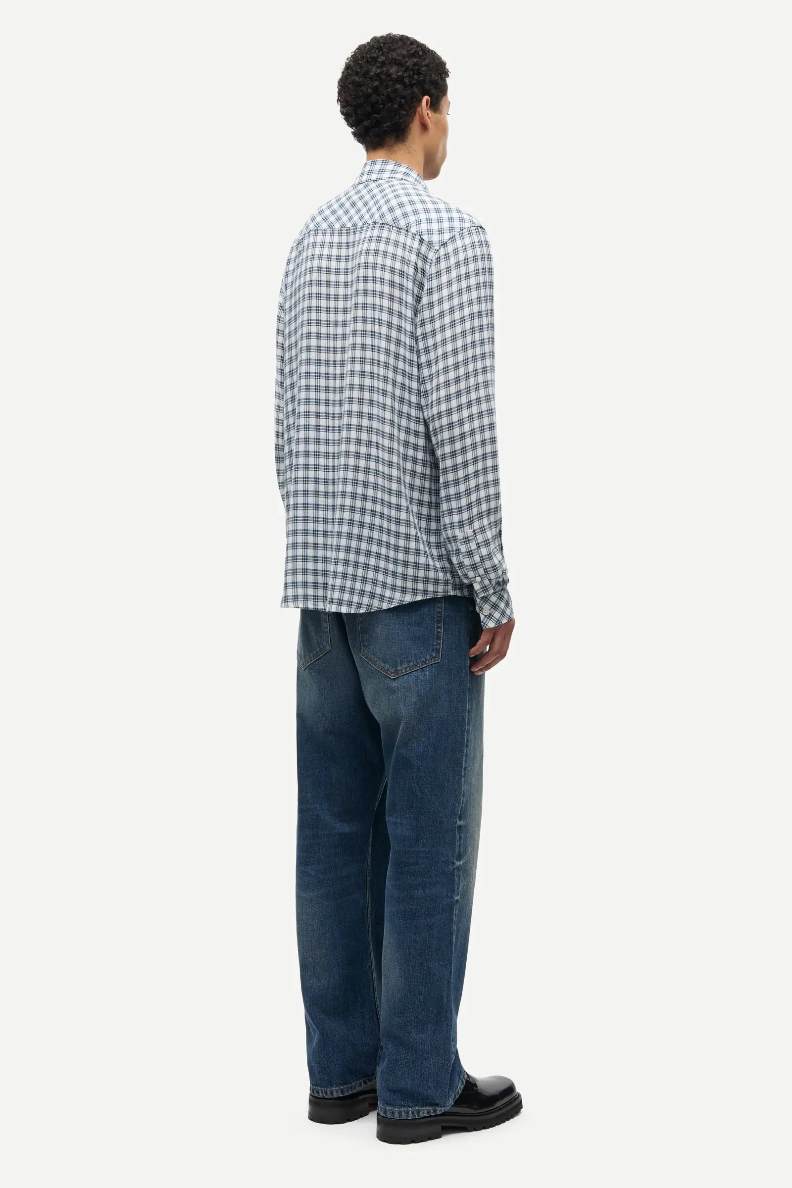 Samsøe Samsøe Saryan J Shirt Blue Check - Mojo Independent Store