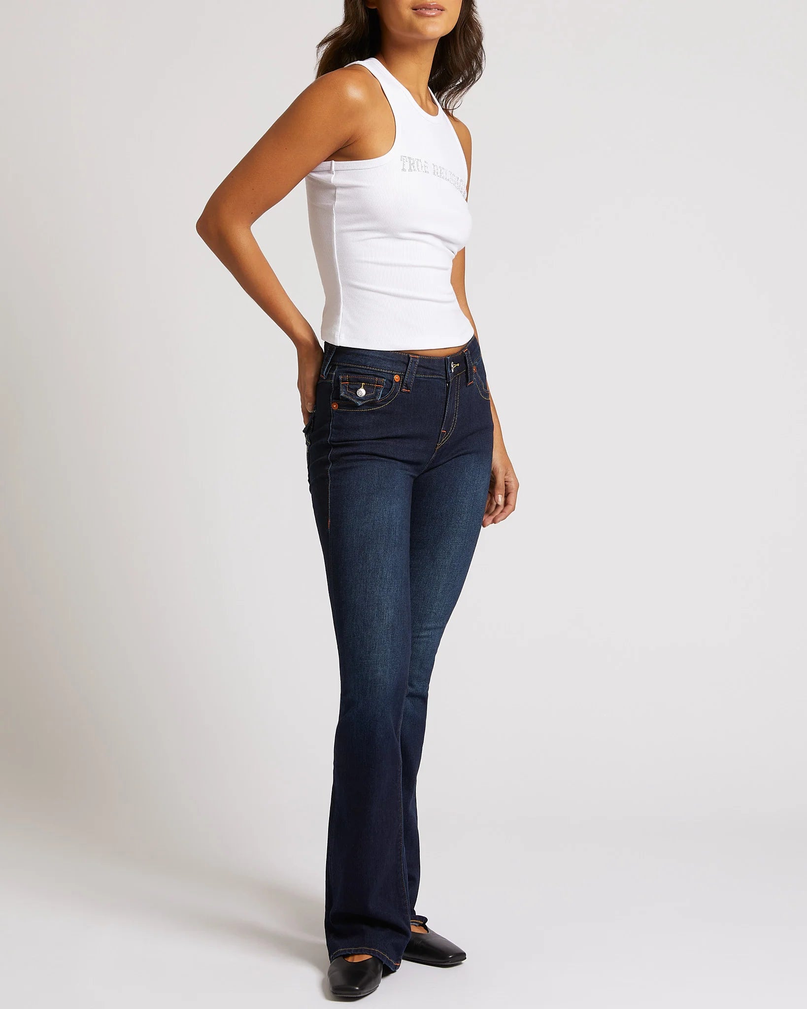 True Religion Becca Mid Rise Bootcut Flap Muddy Waters - Mojo Independent Store