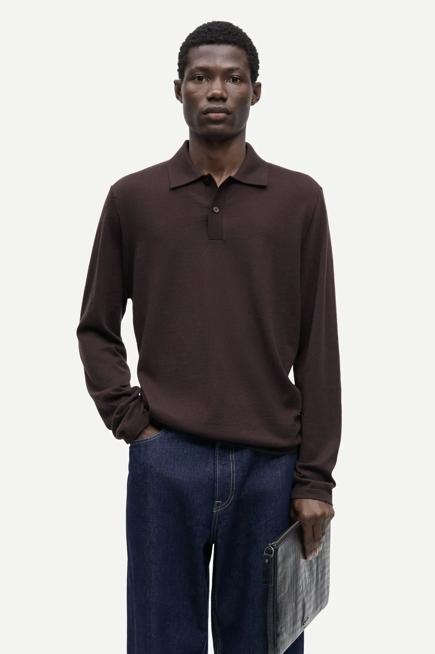 Samsøe Samsøe Sarowan LS Polo Black Coffee