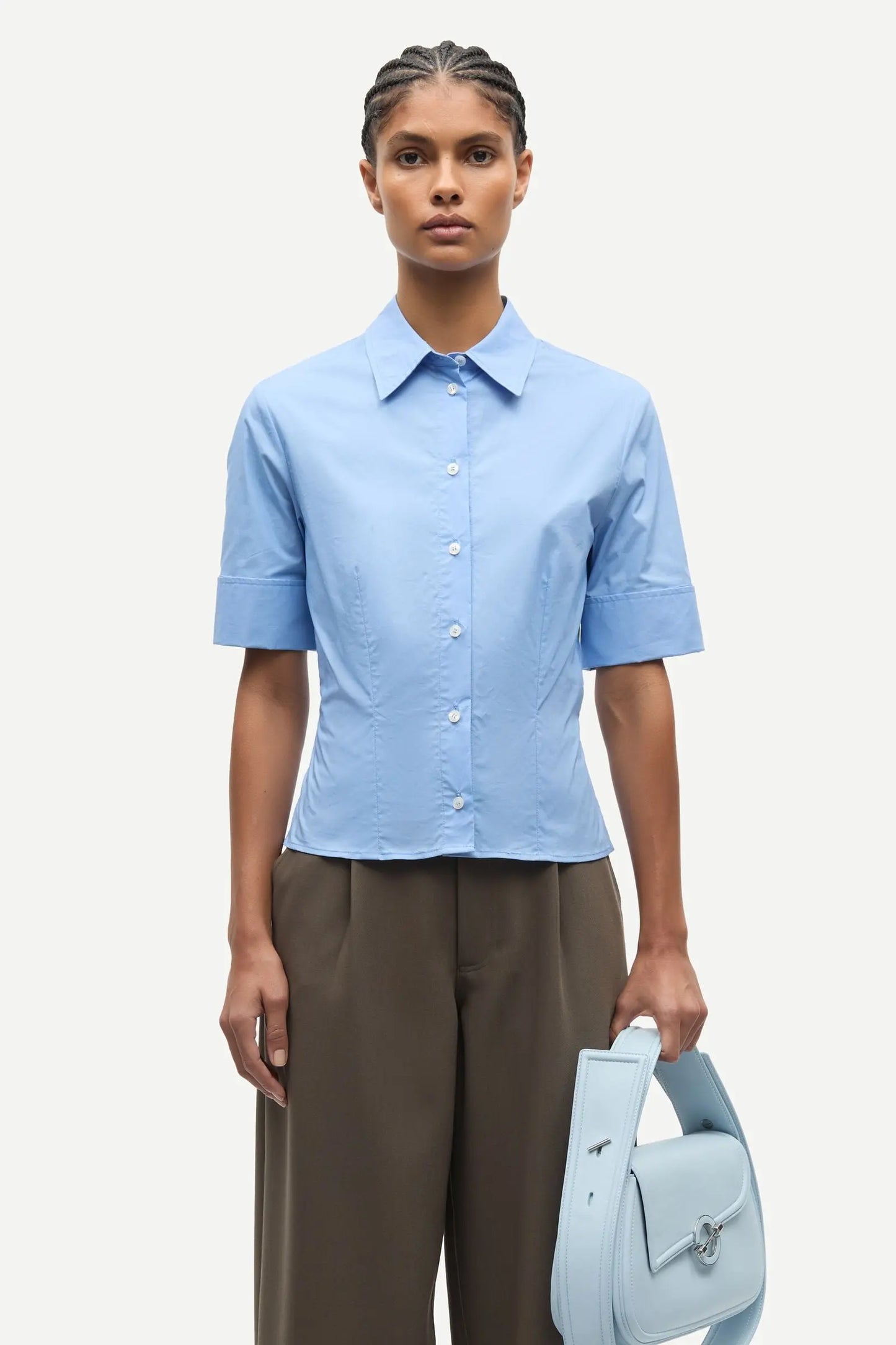 Samsøe Samsøe Sasky SS Shirt Bel Air Blue - Mojo Independent Store