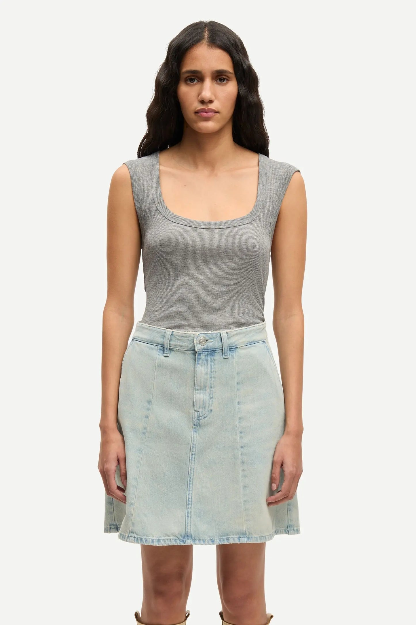 Samsøe Samsøe Sadou Tank Top Mid Grey Mel. - Mojo Independent Store