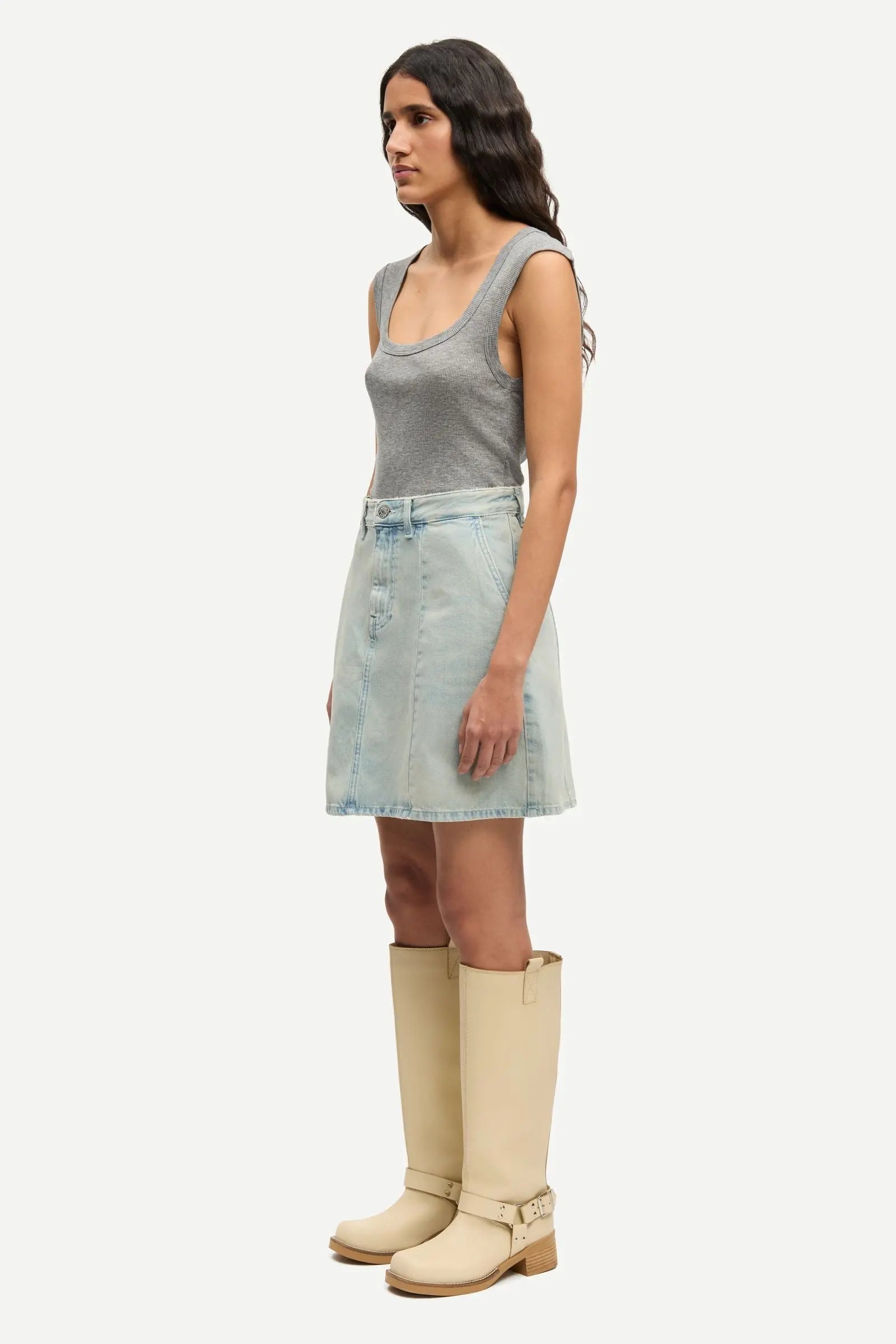 Samsøe Samsøe Sadou Tank Top Mid Grey Mel. - Mojo Independent Store