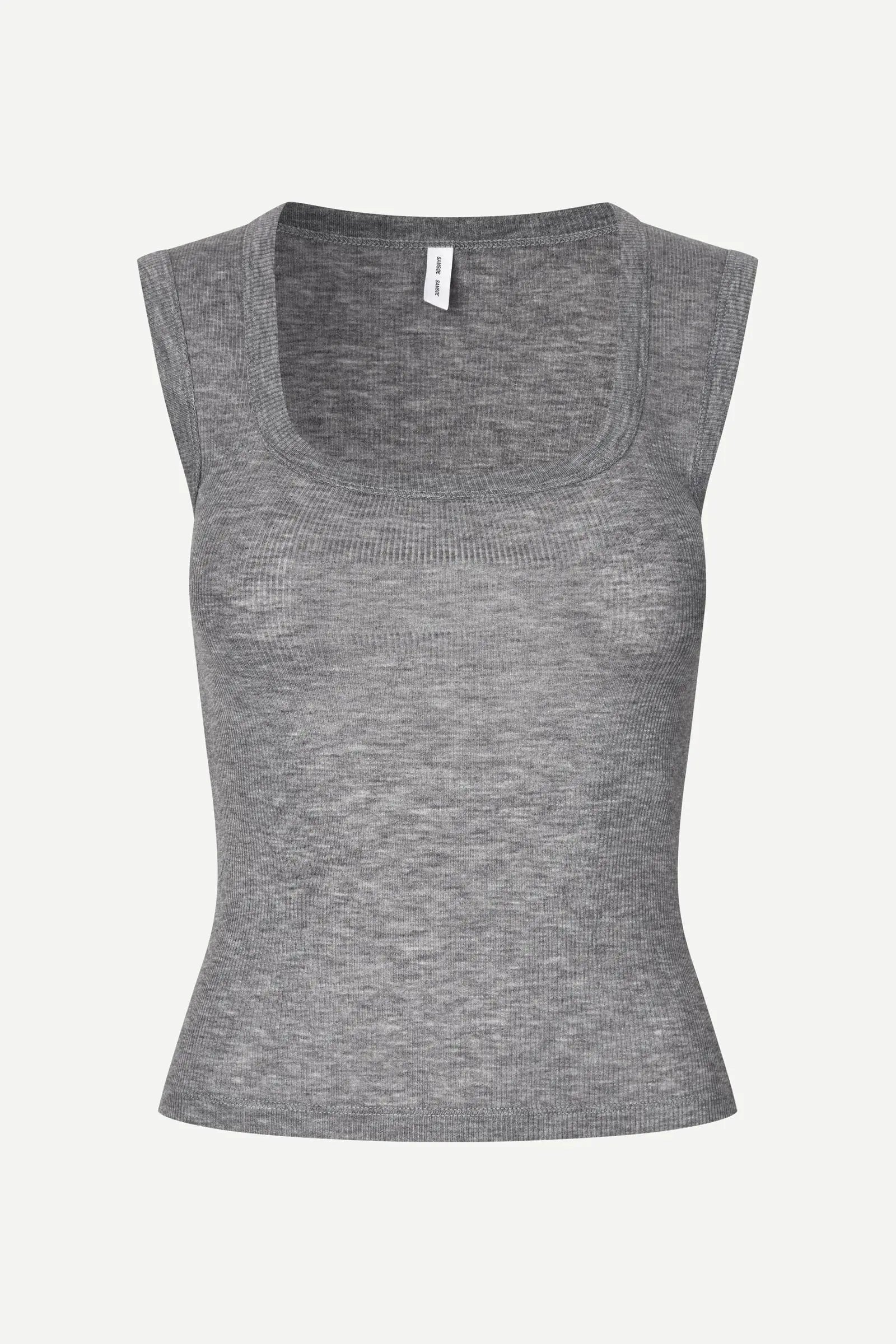 Samsøe Samsøe Sadou Tank Top Mid Grey Mel. - Mojo Independent Store