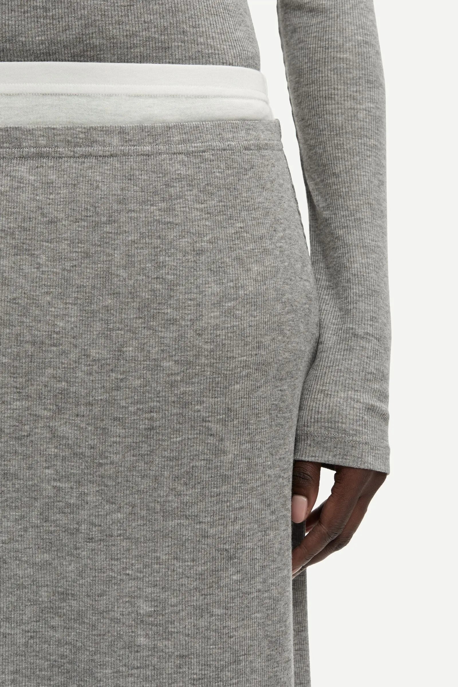 Samsøe Samsøe Sadou Skirt Mid Grey Mel. - Mojo Independent Store