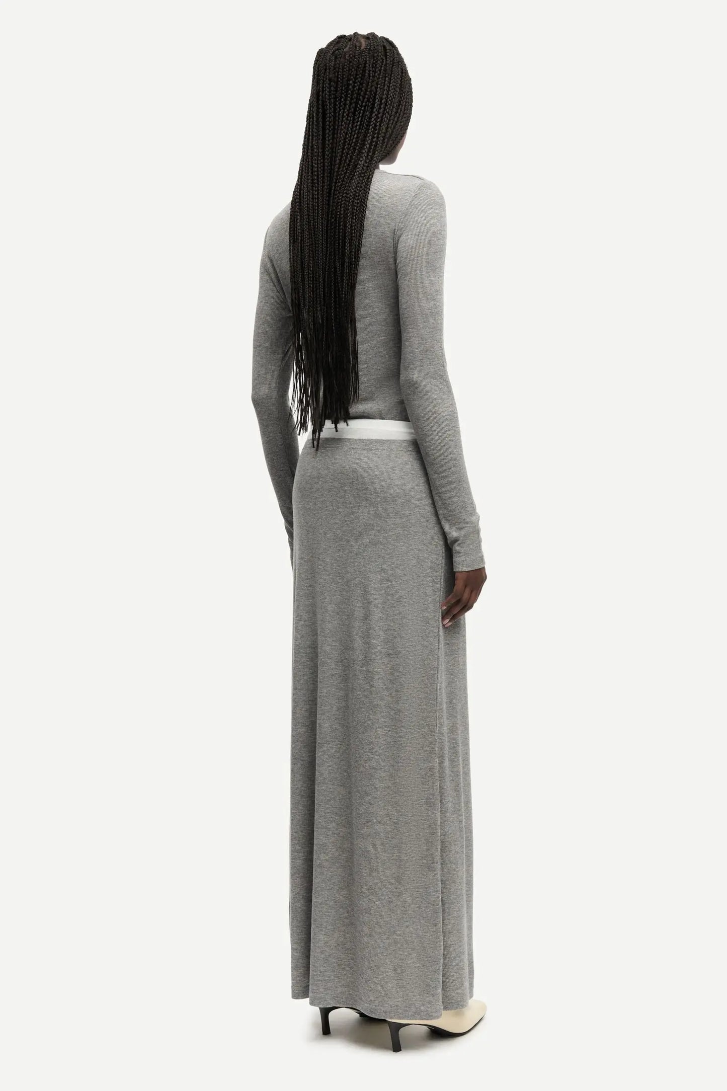Samsøe Samsøe Sadou Skirt Mid Grey Mel. - Mojo Independent Store