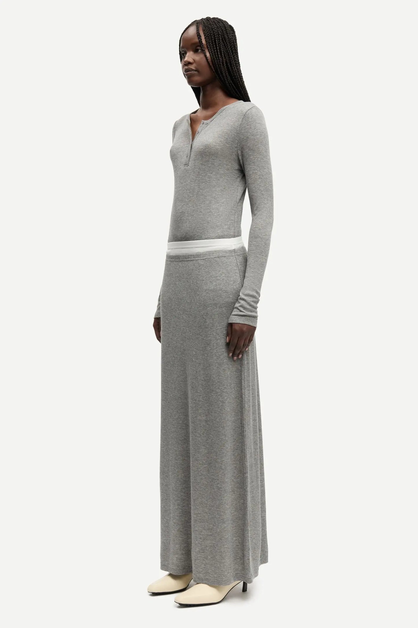Samsøe Samsøe Sadou Skirt Mid Grey Mel. - Mojo Independent Store