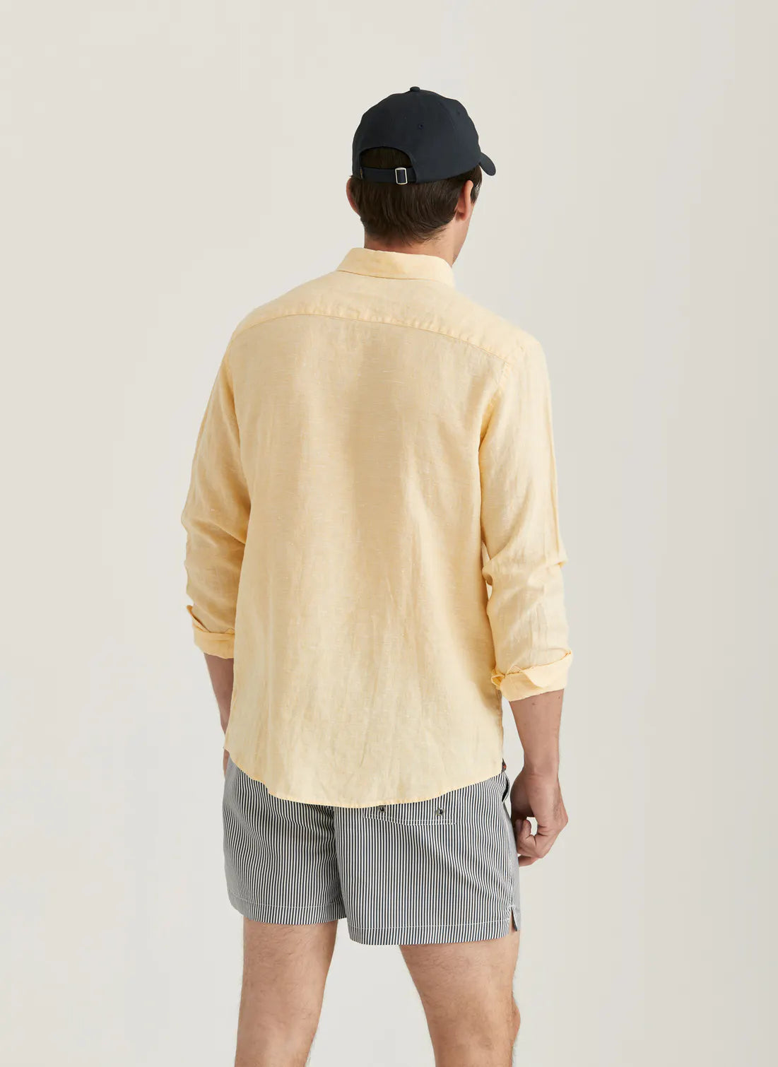 Morris Douglas Linen Shirt Yellow