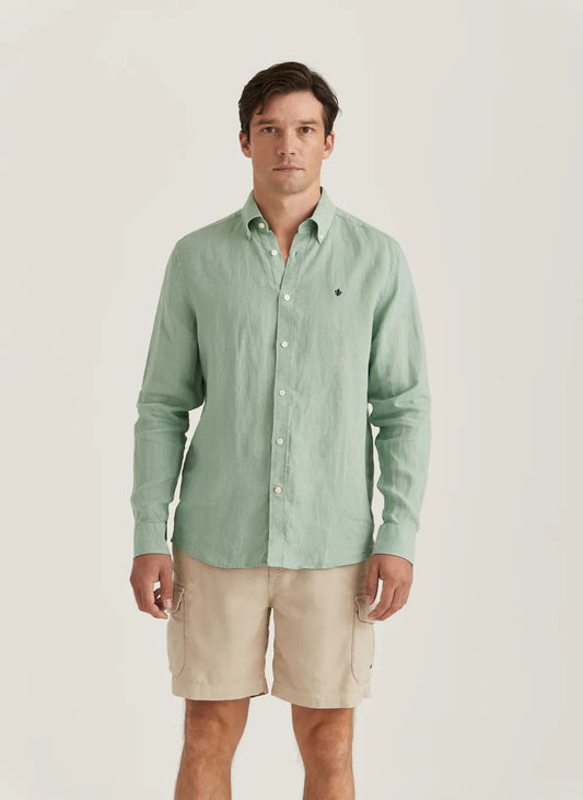 Morris Douglas Linen Shirt Green