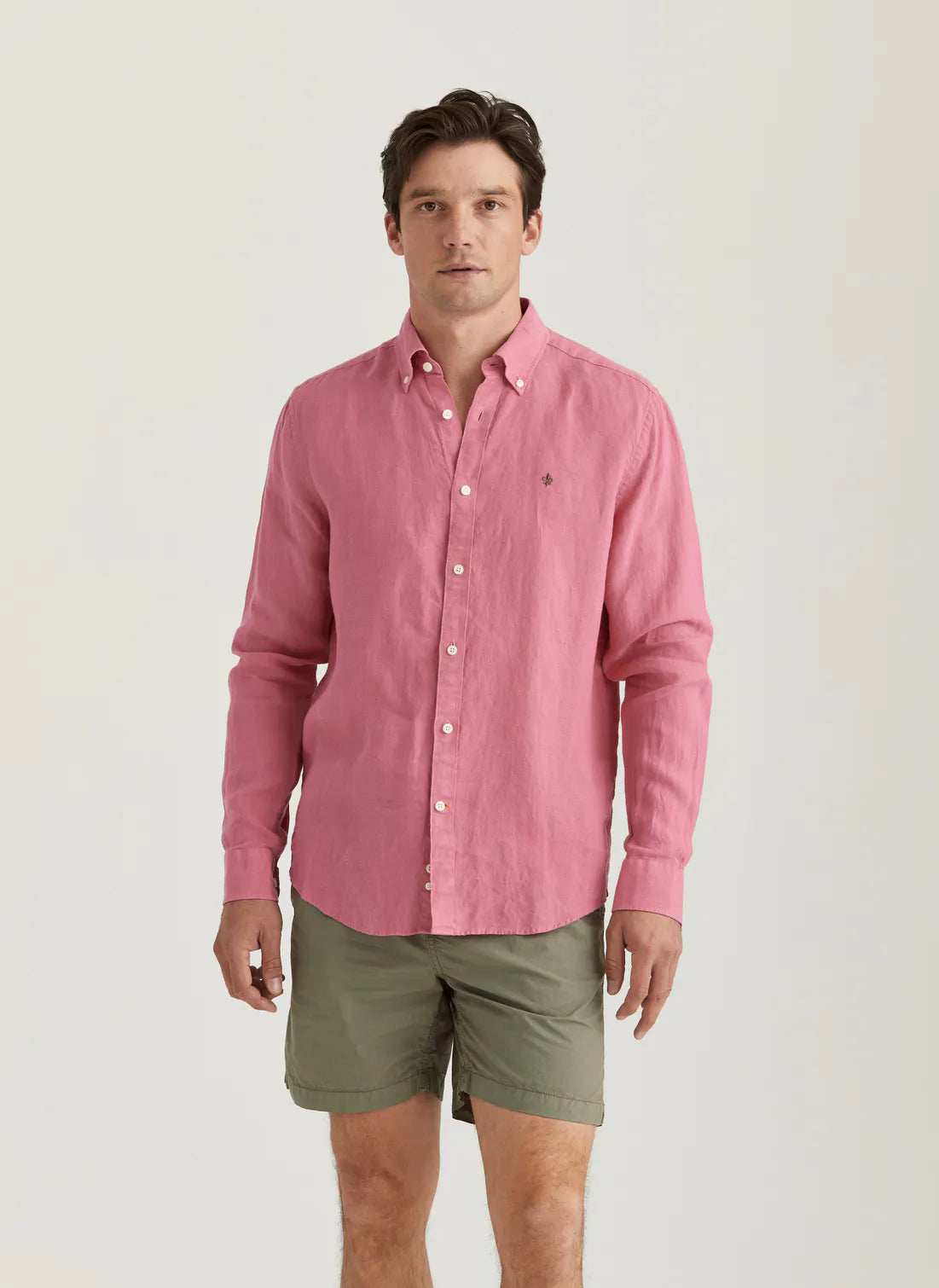 Morris Douglas Linen BD Shirt Cerise