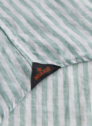Morris Douglas Linen Stripe Shirt Green