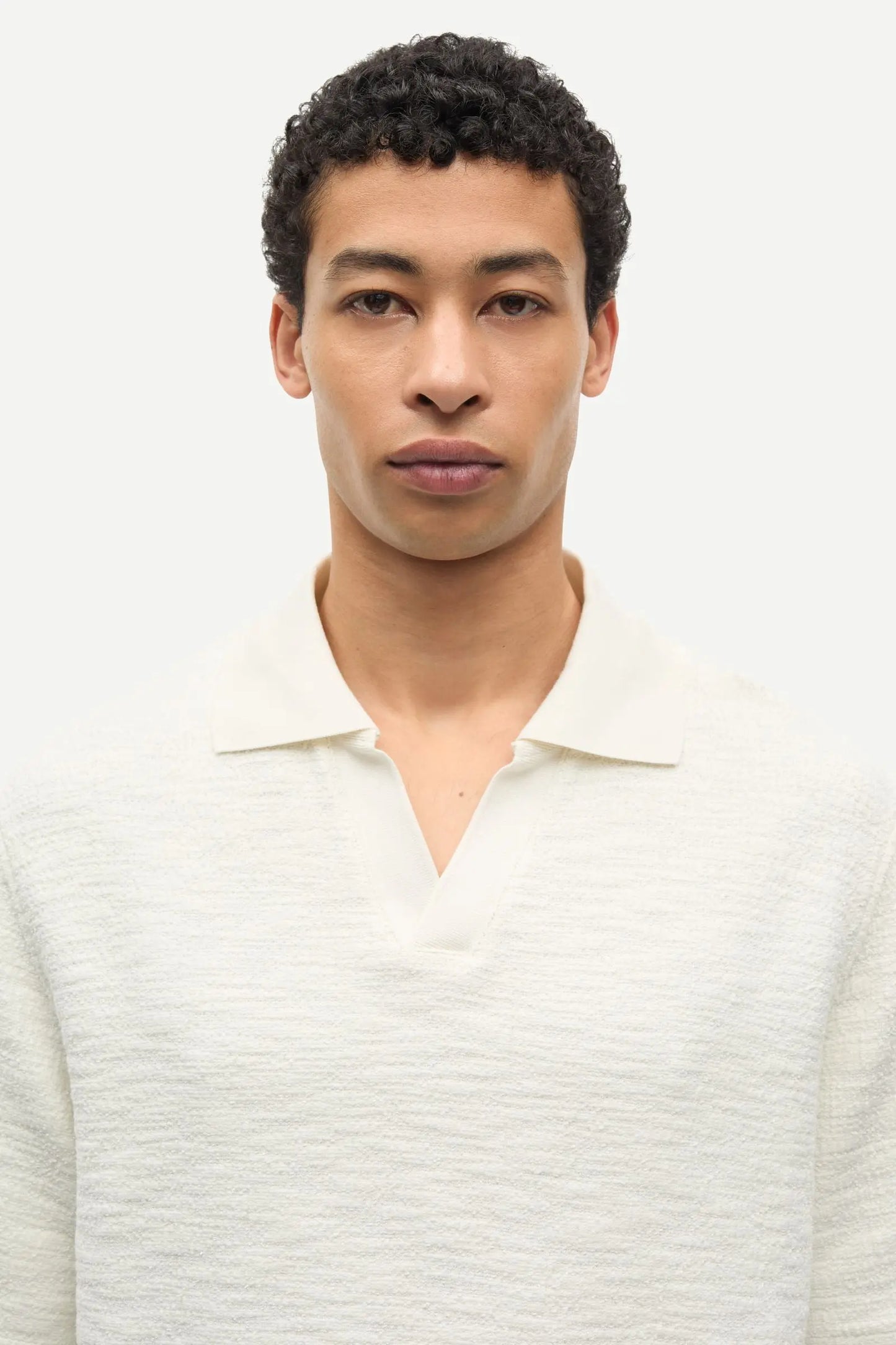 Samsøe Samsøe Samac v-neck Polo Clear Cream - Mojo Independent Store
