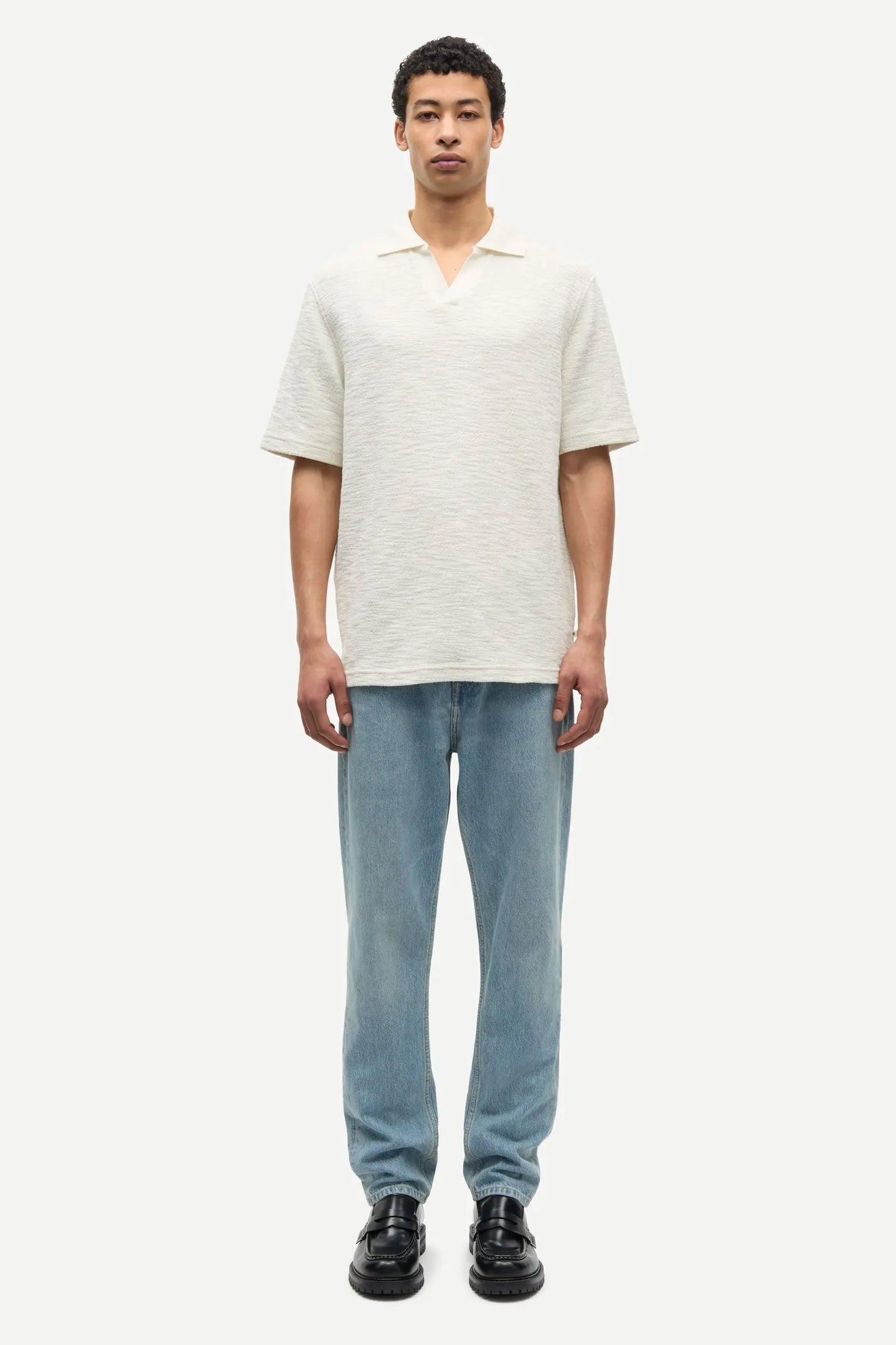 Samsøe Samsøe Samac v-neck Polo Clear Cream - Mojo Independent Store