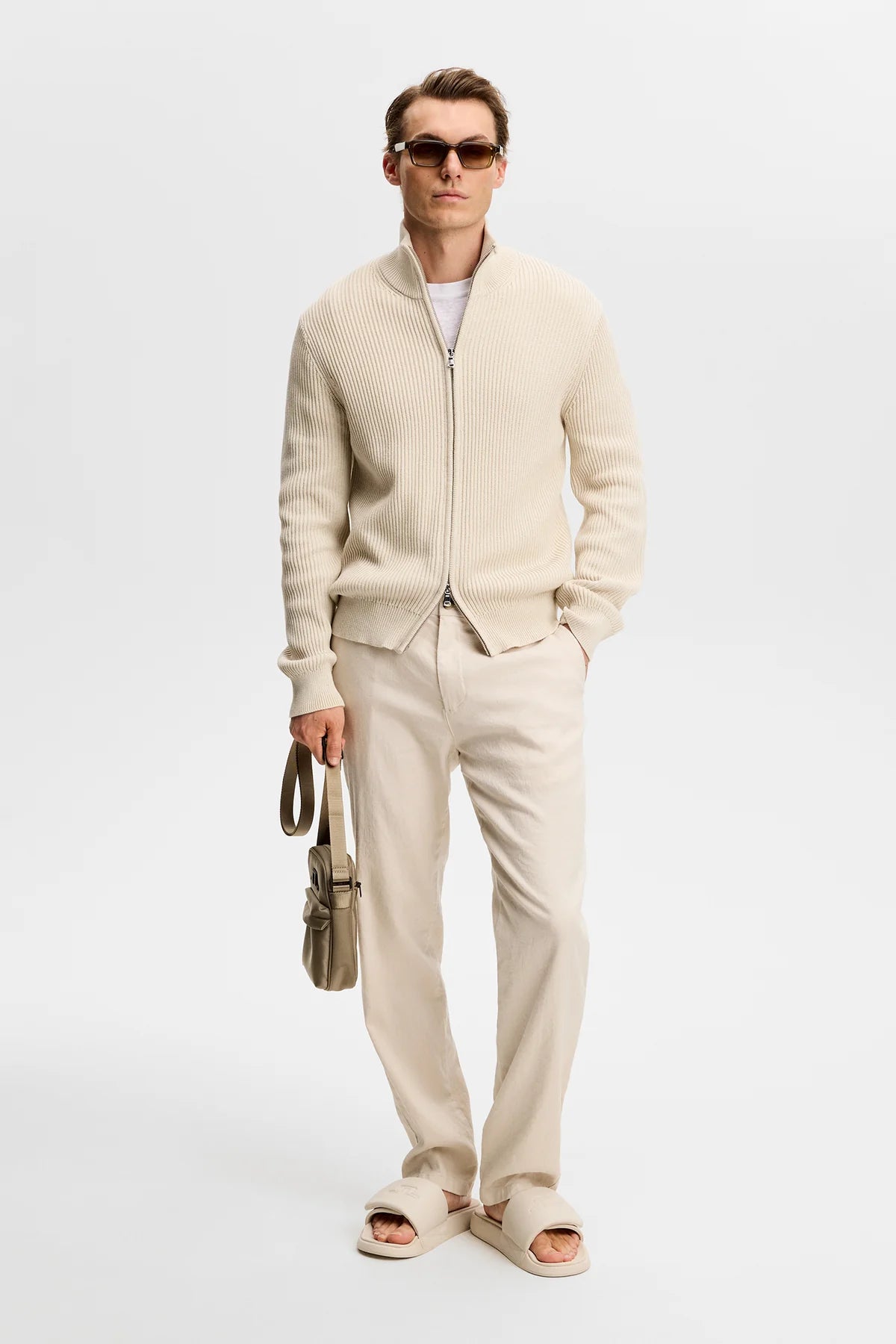 J.Lindeberg Logan Stretch Linen Pants Moonbeam