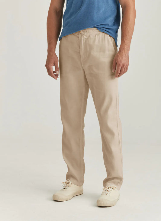 Morris Fenix Linen Trouser Khaki