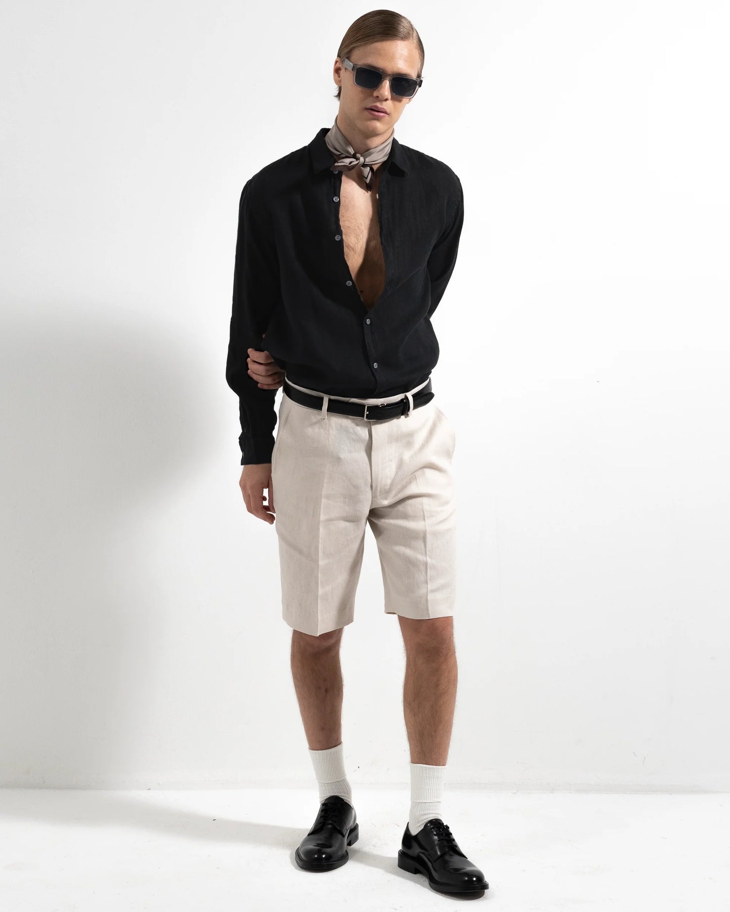 Ljung Washed Linen Shirt Black