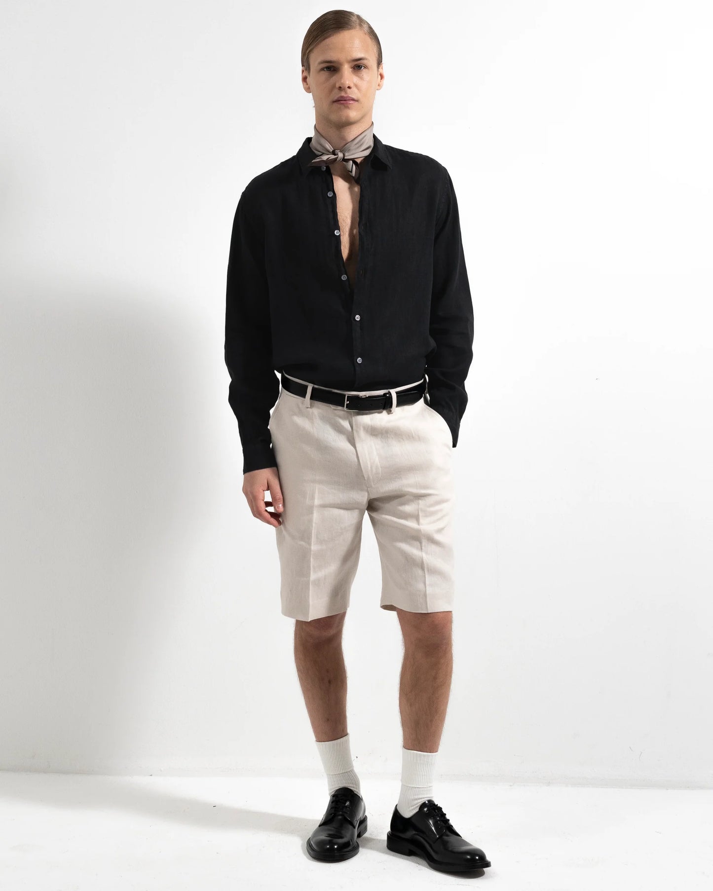 Ljung Washed Linen Shirt Black