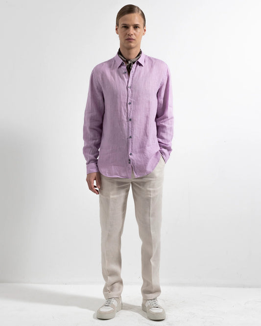 Ljung Washed Linen Shirt Dusty Orchid