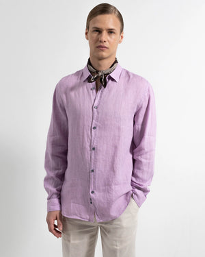 Ljung Washed Linen Shirt Dusty Orchid