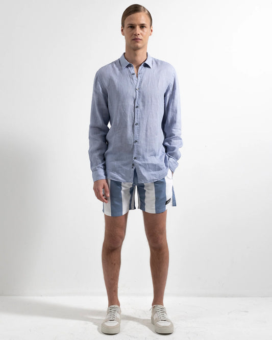 Ljung Washed Linen Shirt Ice Blue